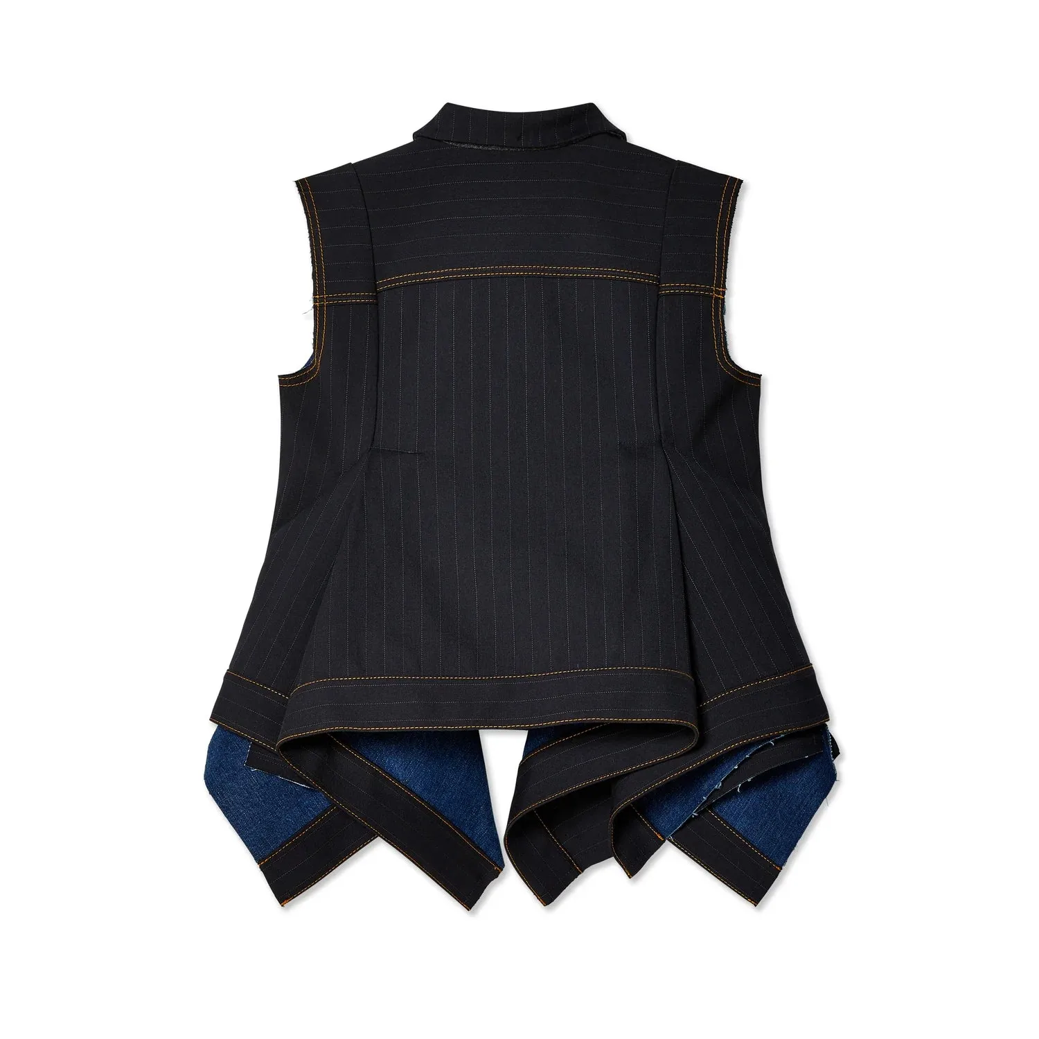 Sacai  Women's Chalk Stripe Bonding Vest 201 Navy 