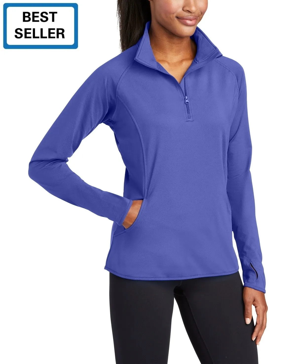 SanMar Women's Sport-Tek Sport-Wick Stretch 1/2-Zip Pullover #LST850