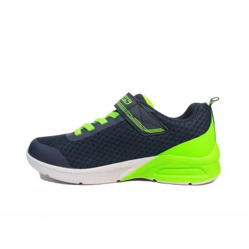 Skechers Microspec Max - Gorvix | Navy/Lime | Childrens Trainers