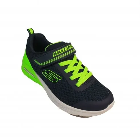 Skechers Microspec Max - Gorvix | Navy/Lime | Childrens Trainers