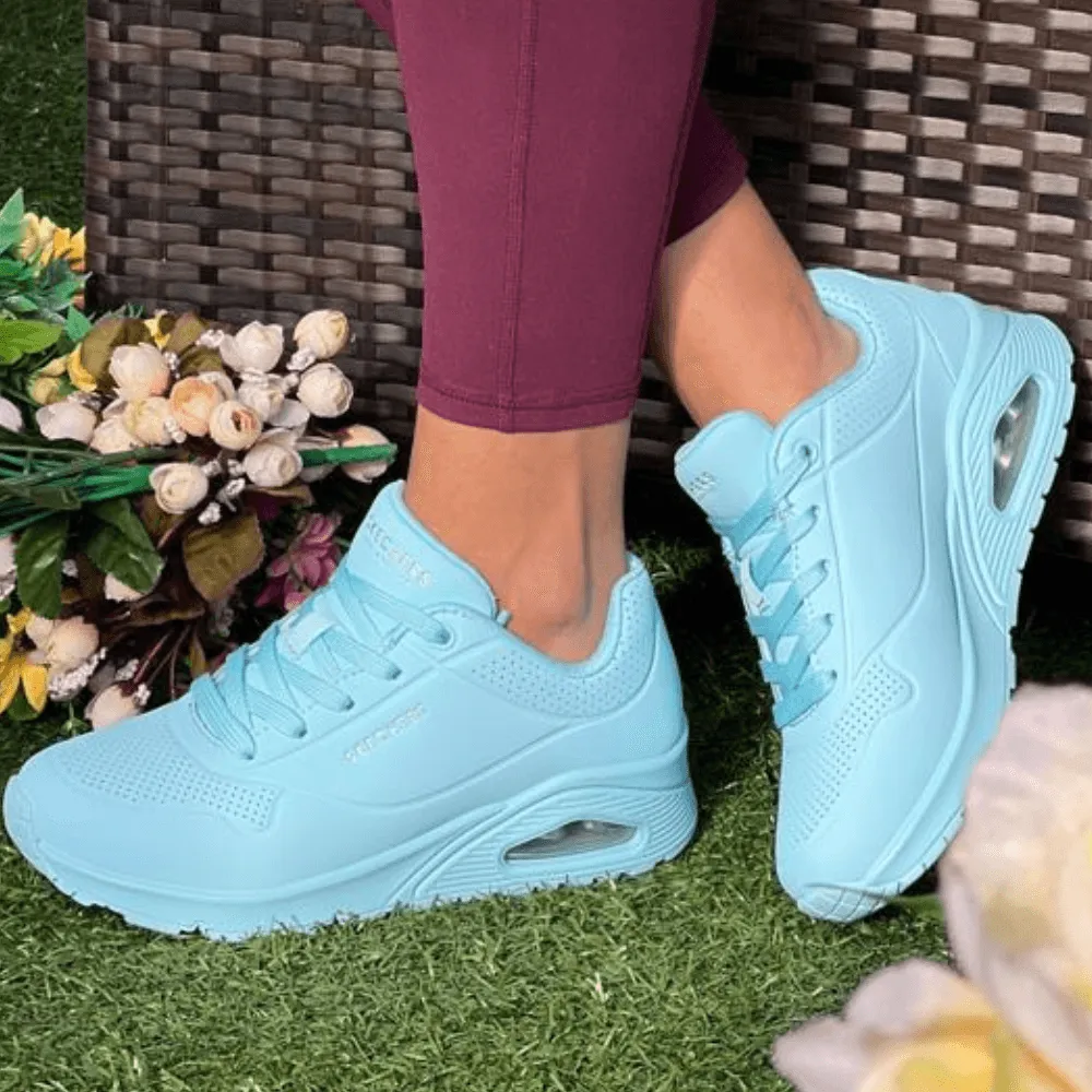 Skechers Uno Stand on Air Bubble Trainers in Blue