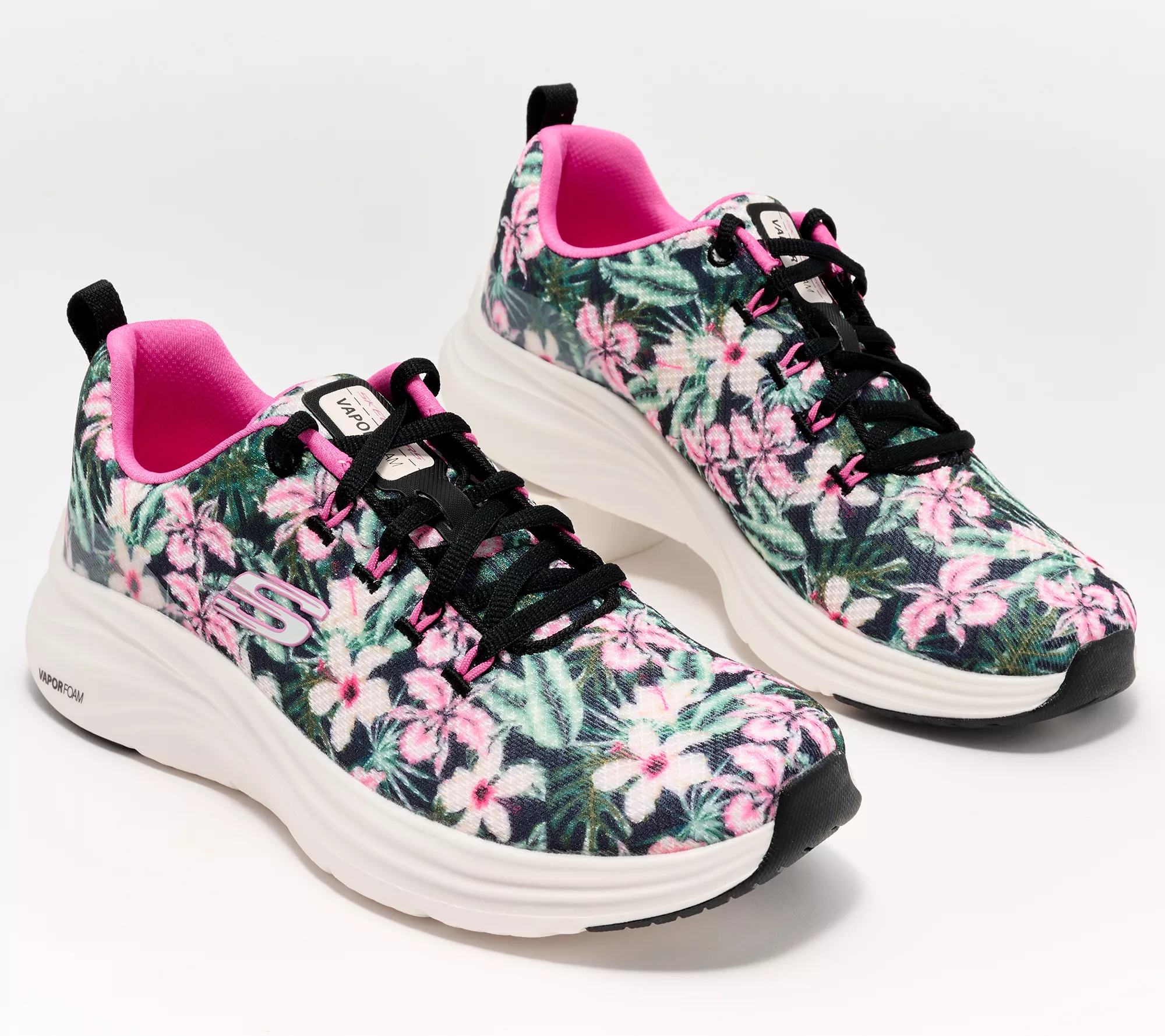 Skechers Vapor Foam Floral Vegan Washable Sneakers - Spring Bouquet