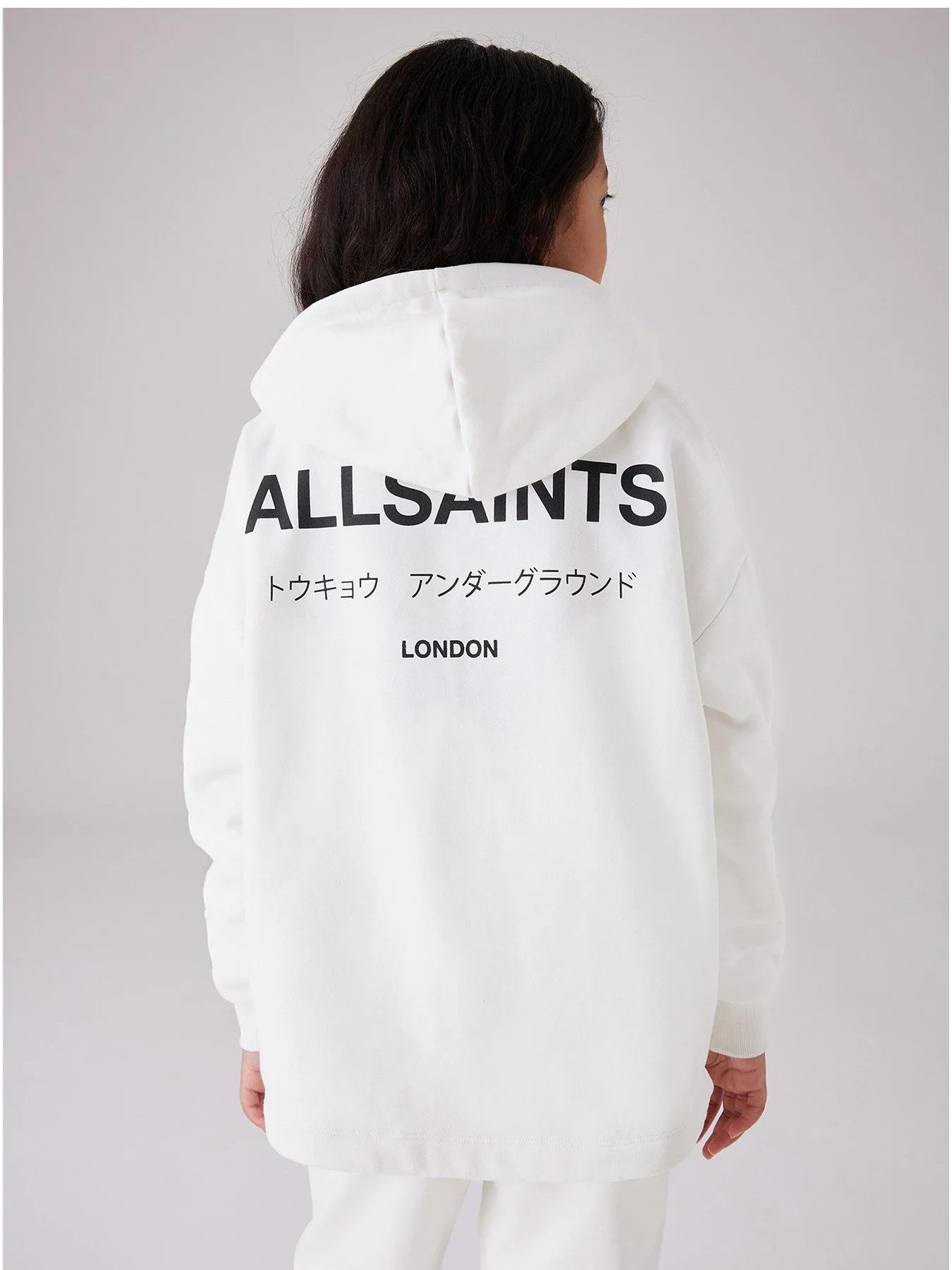 smALLSAINTS Longline Underground Logo Hoodie - White