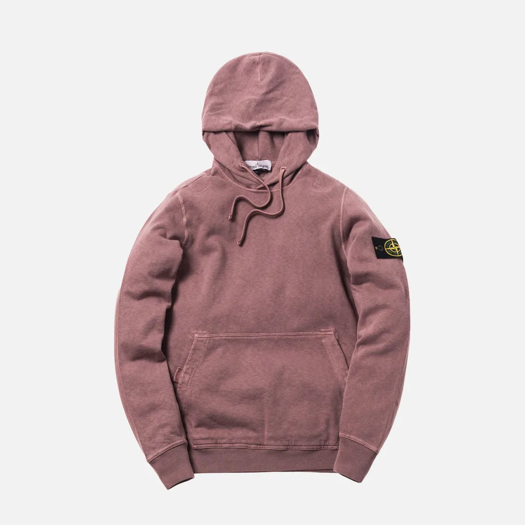 Stone Island     garment dyed old effect hoodie