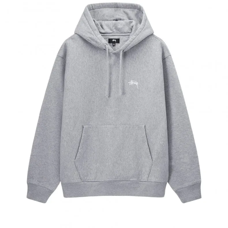 Stussy Stock Logo Pullover Hooded Sweatshirt (Grey Heather)