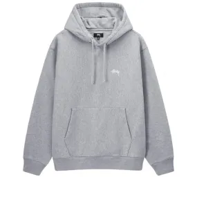 Stussy Stock Logo Pullover Hooded Sweatshirt (Grey Heather)