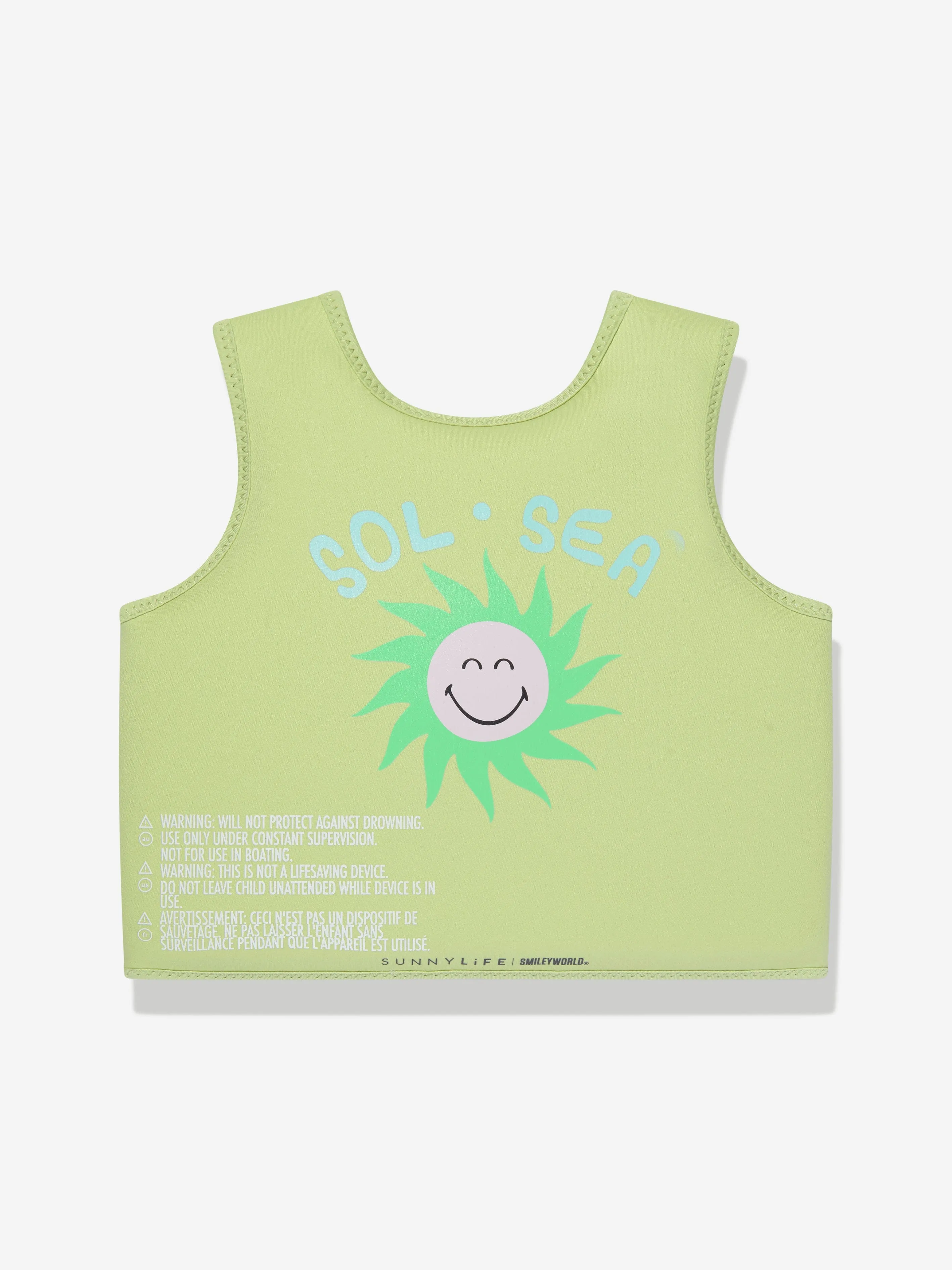 Sunnylife Kids Smiley World Swim Vest in Yellow