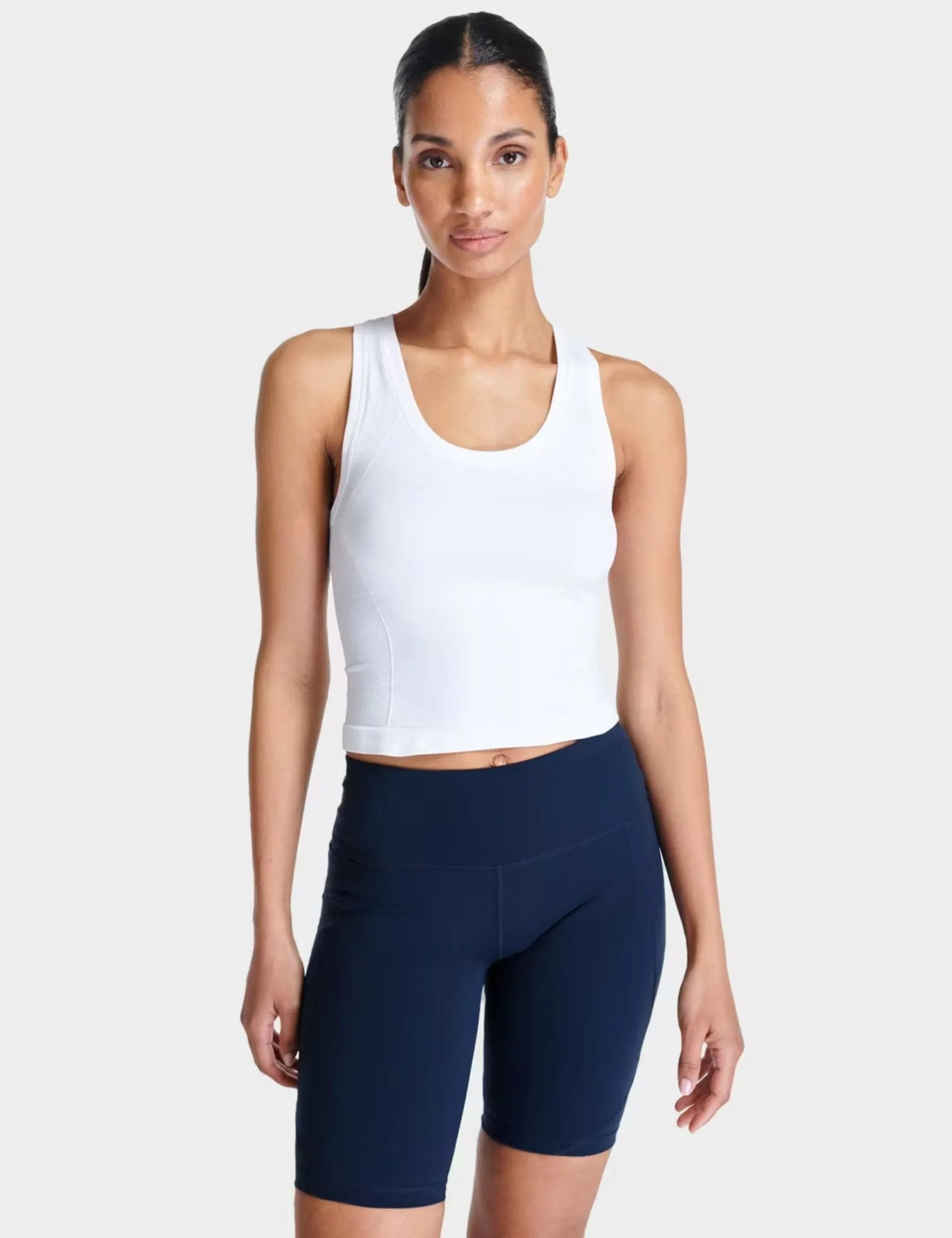 Sweaty Betty Athlete Crop Seamless Gym Vest - White