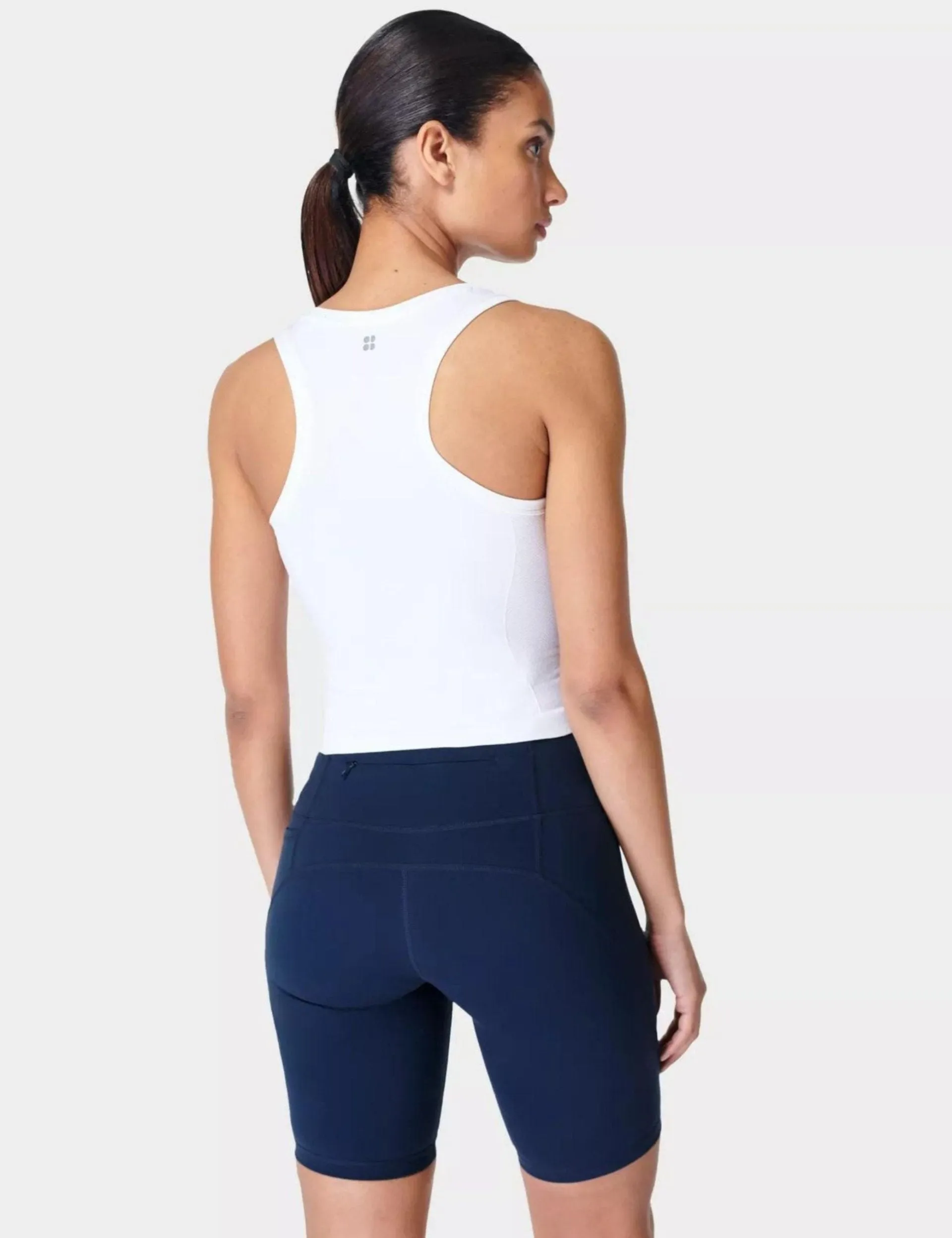 Sweaty Betty Athlete Crop Seamless Gym Vest - White