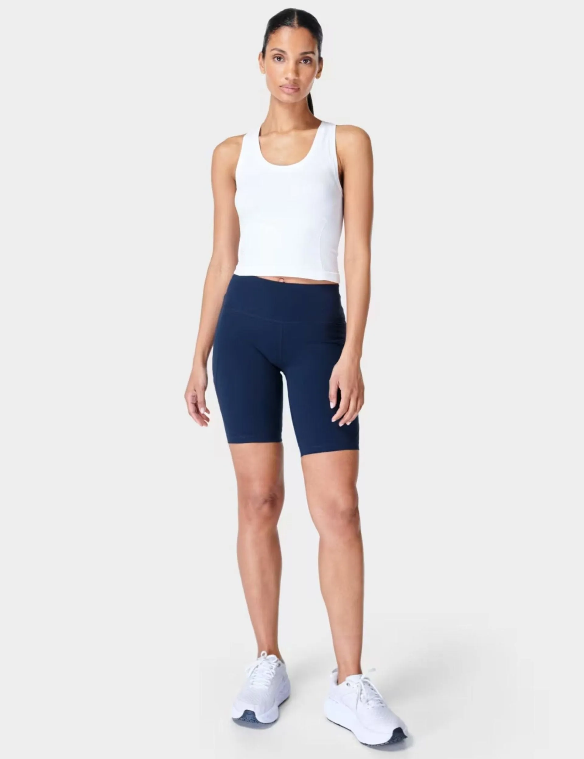 Sweaty Betty Athlete Crop Seamless Gym Vest - White