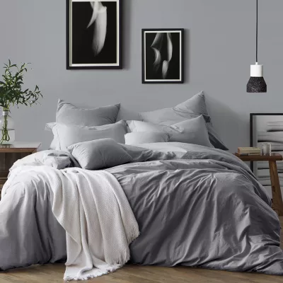 Swift Home Chambray 3-Pc. Duvet Cover Set