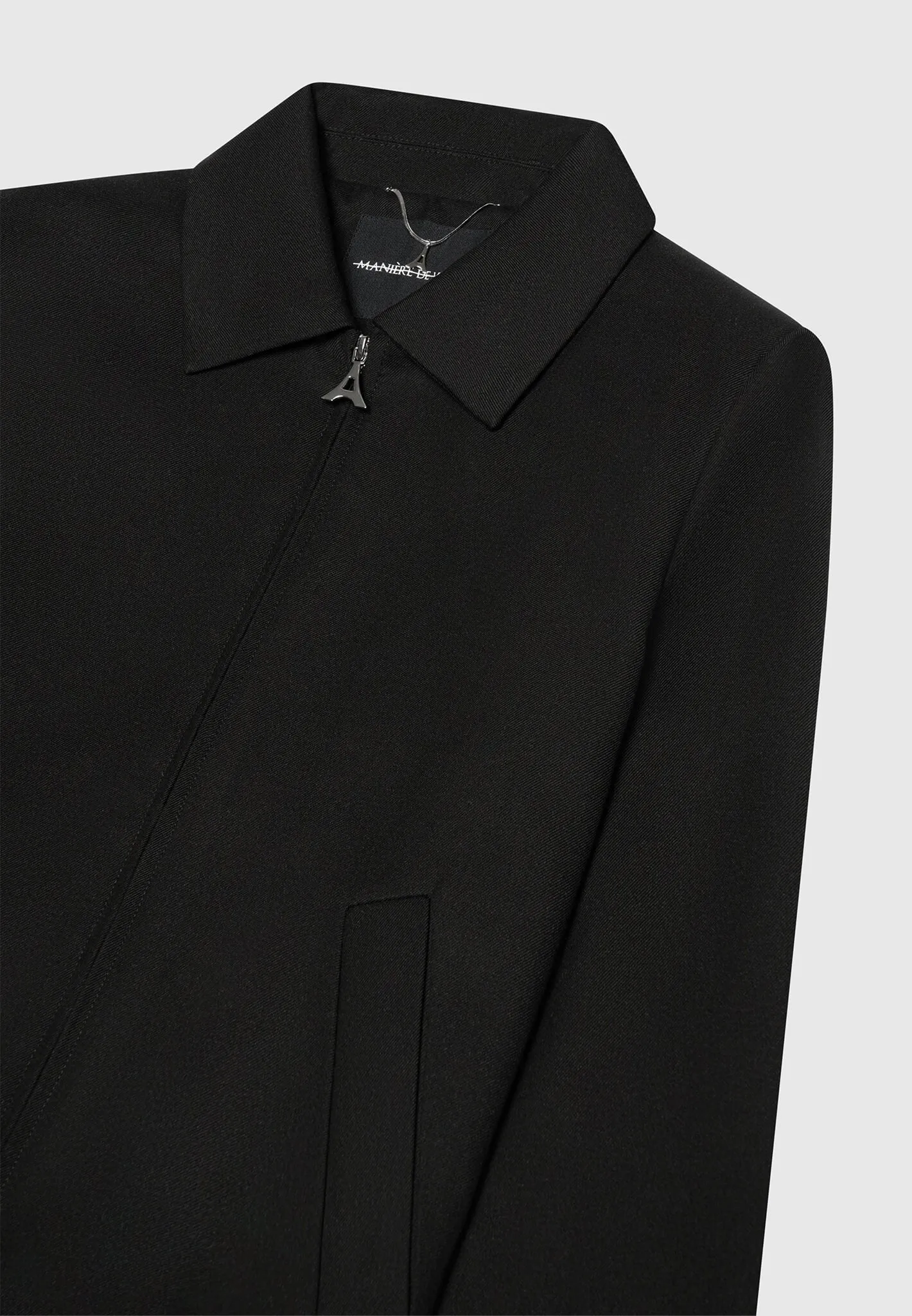 Tailored Harrington Jacket - Black