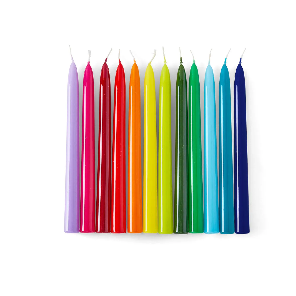 Tapered Rainbow Candles - Set of 12