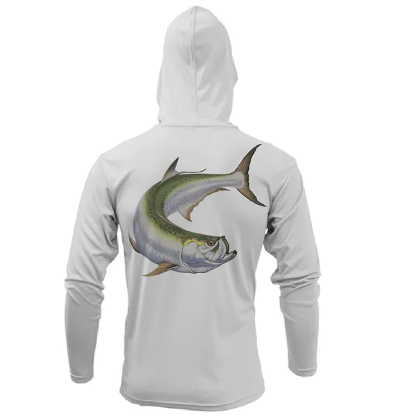 Tarpon Springs, FL Action Tarpon Long Sleeve UPF 50+ Dry-Fit Hoodie