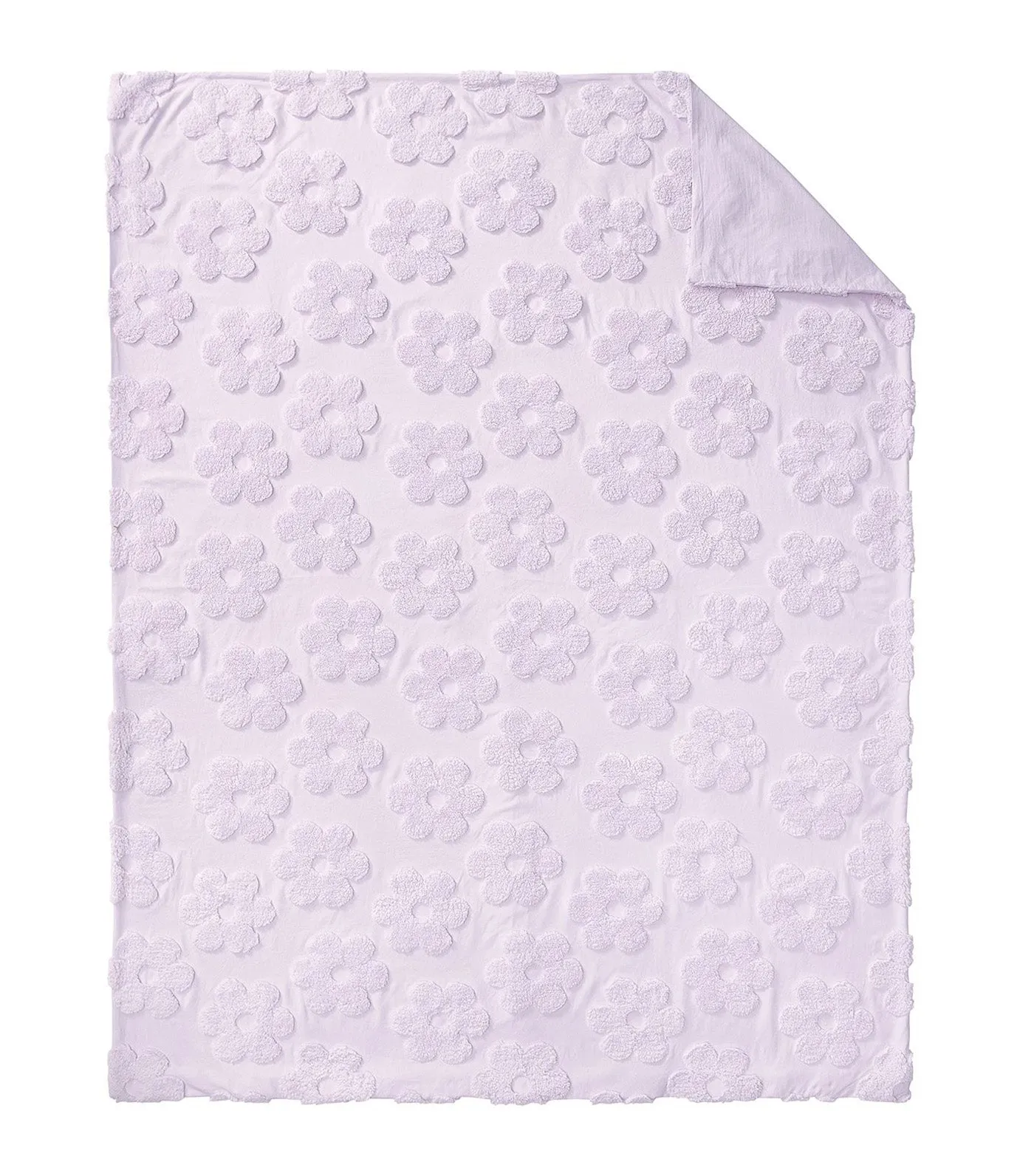 Textured Daisy Jacquard Duvet Cover and Shams, Lilac