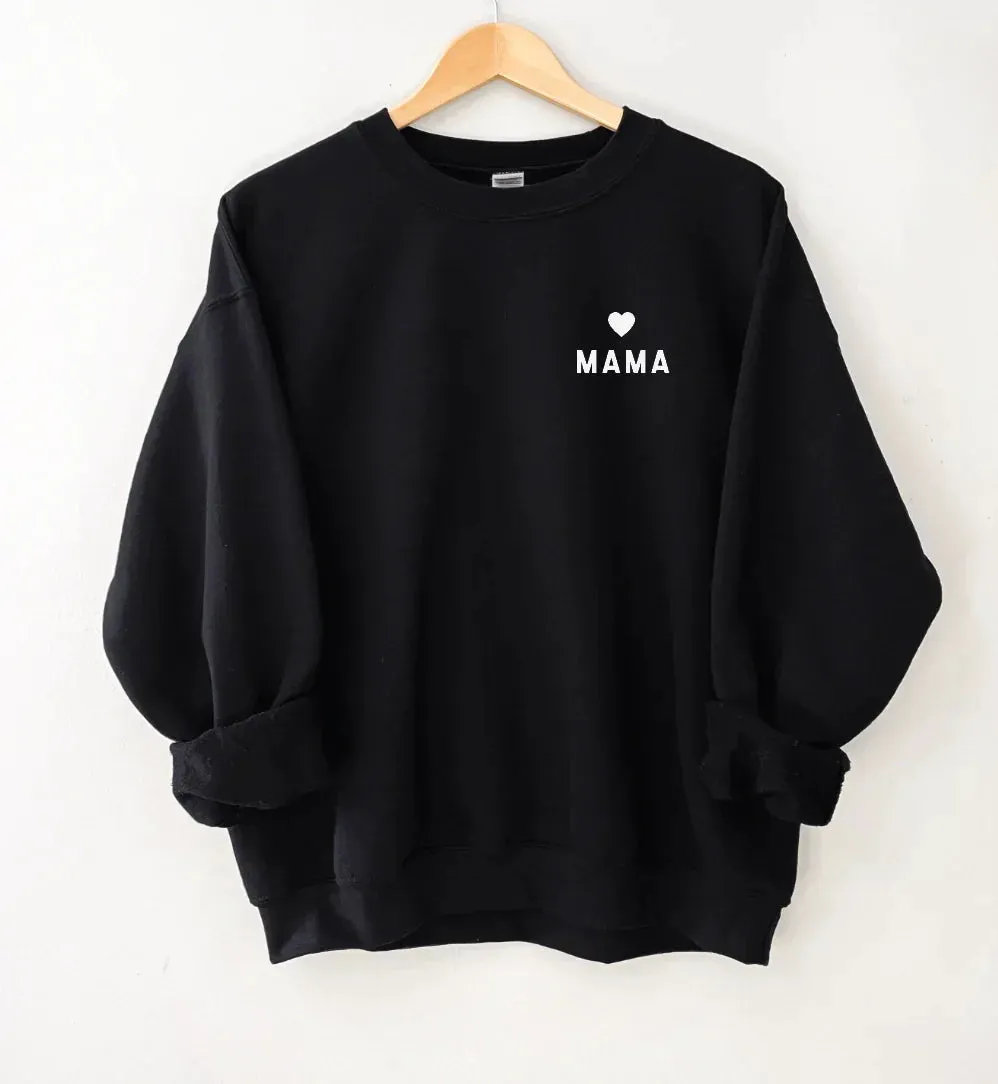 The Mama Heart Pullover Sweatshirt - Black - PLUS