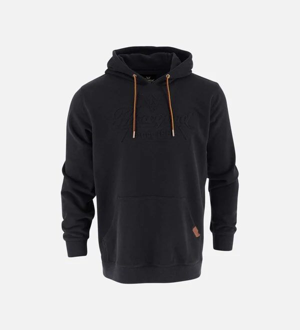 Thorogood Men's Heavyweight Brushed Embossed Logo Hoodie in Black