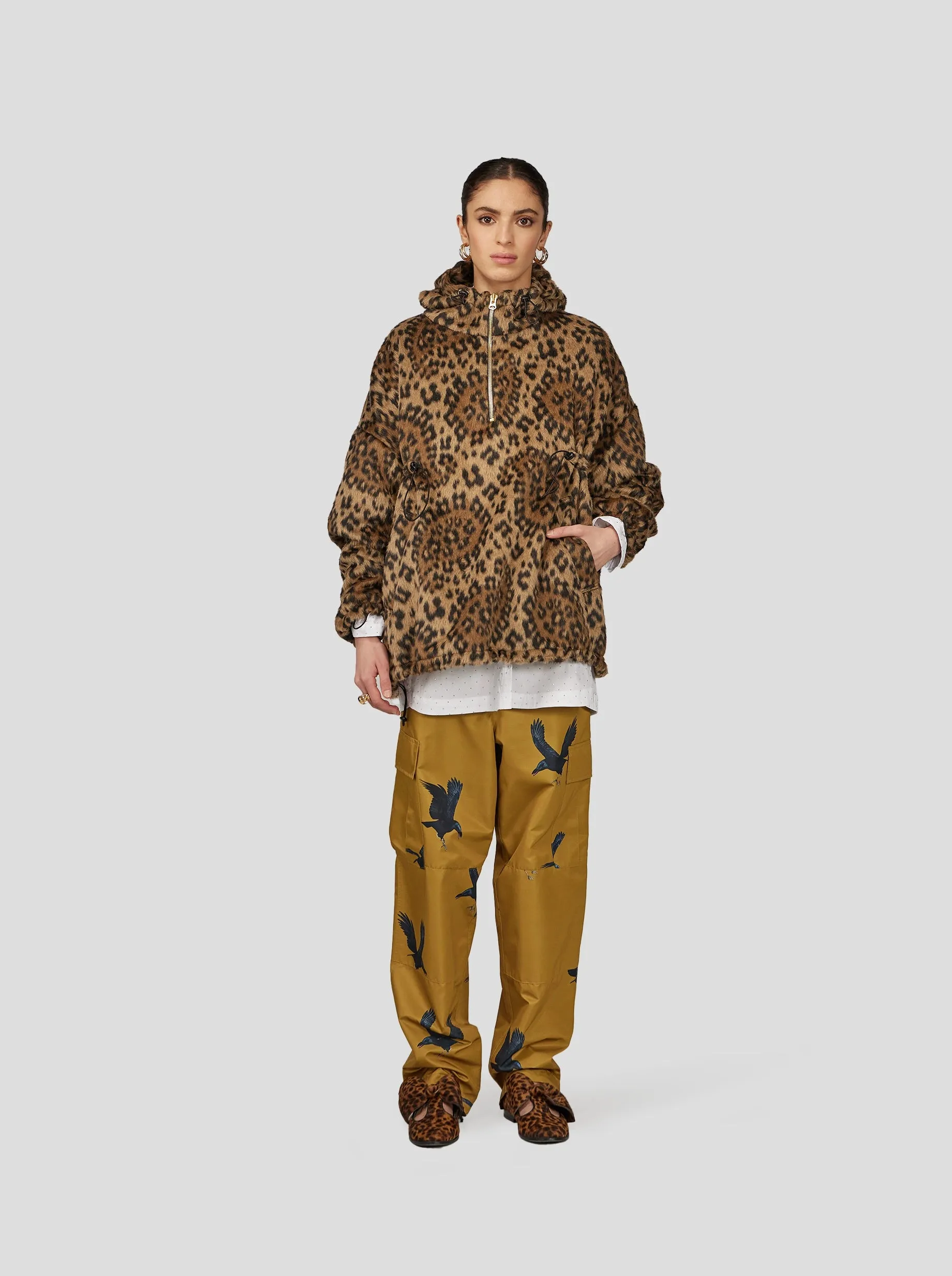 Tony Windbreaker in Muffled Wool Leopard