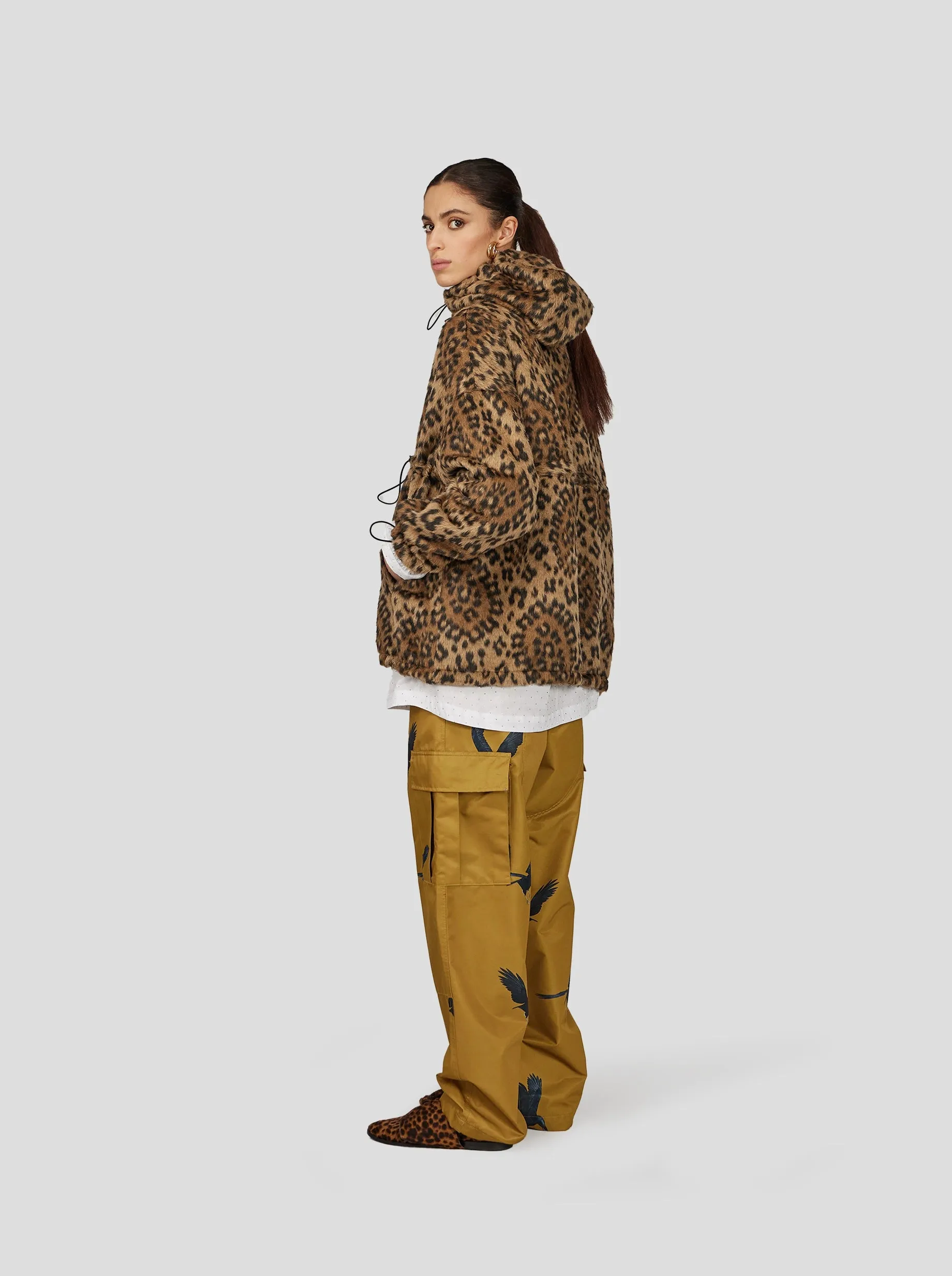 Tony Windbreaker in Muffled Wool Leopard