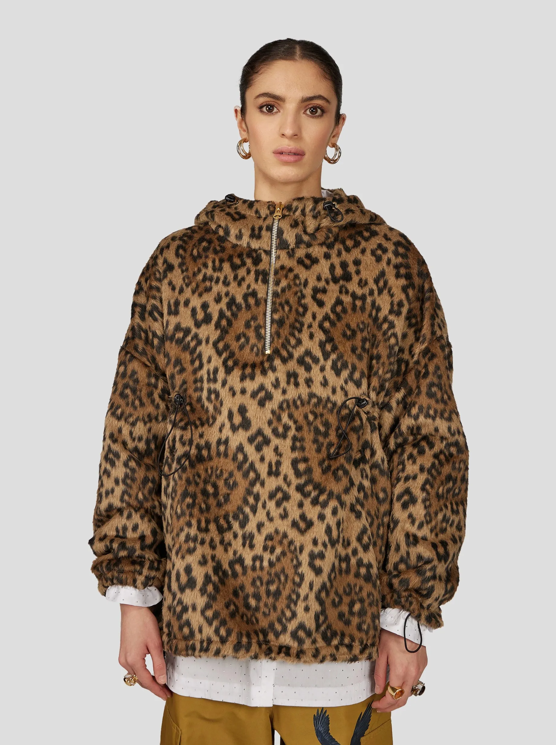 Tony Windbreaker in Muffled Wool Leopard