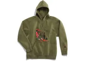 Travis Scott Jordan Washed Suede Hoodie Olive