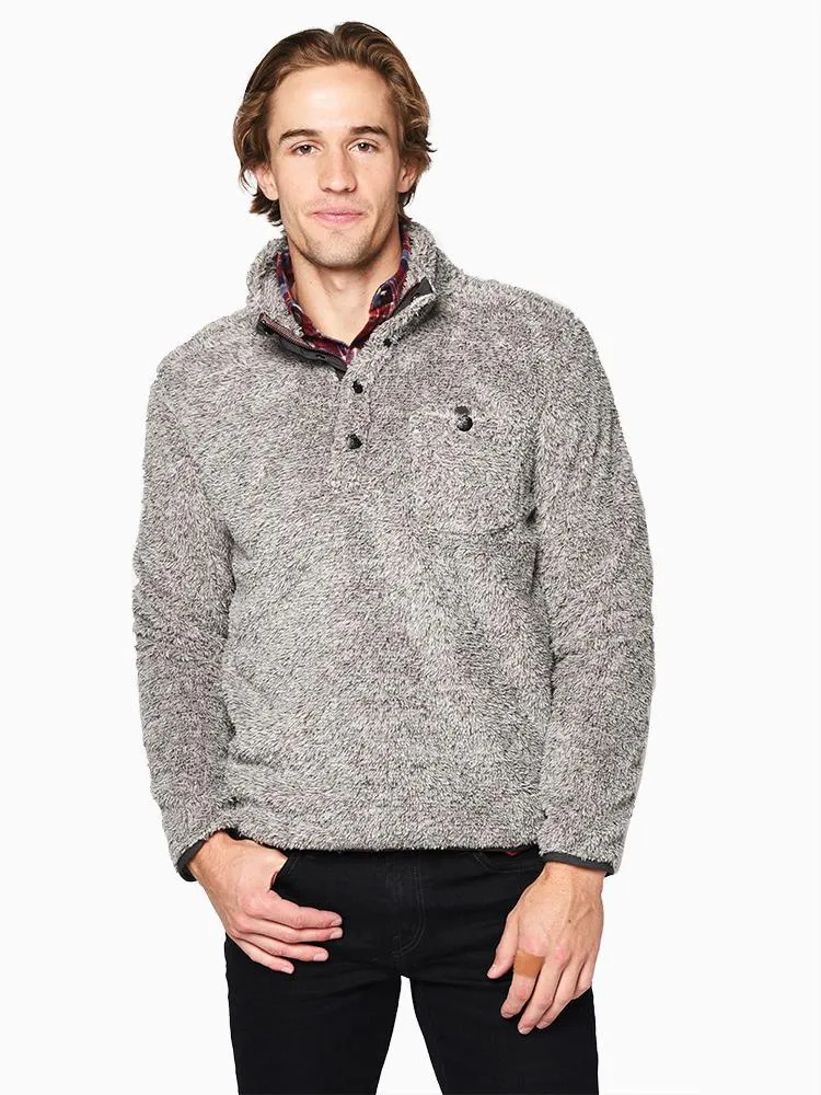     TRUE GRIT  Men’s Melange Shag Sherpa Snap Pullover    