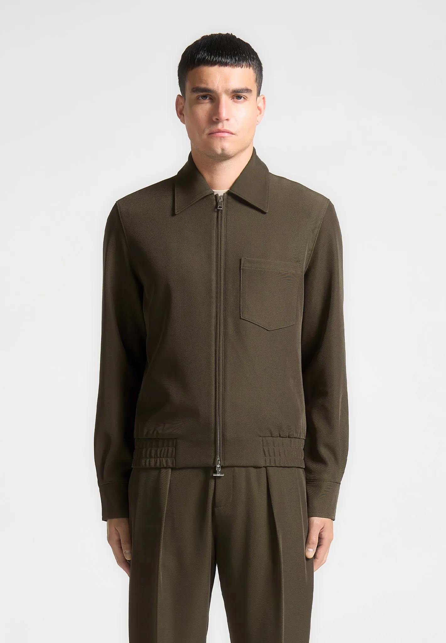 Twill Tailored Jacket - Khaki