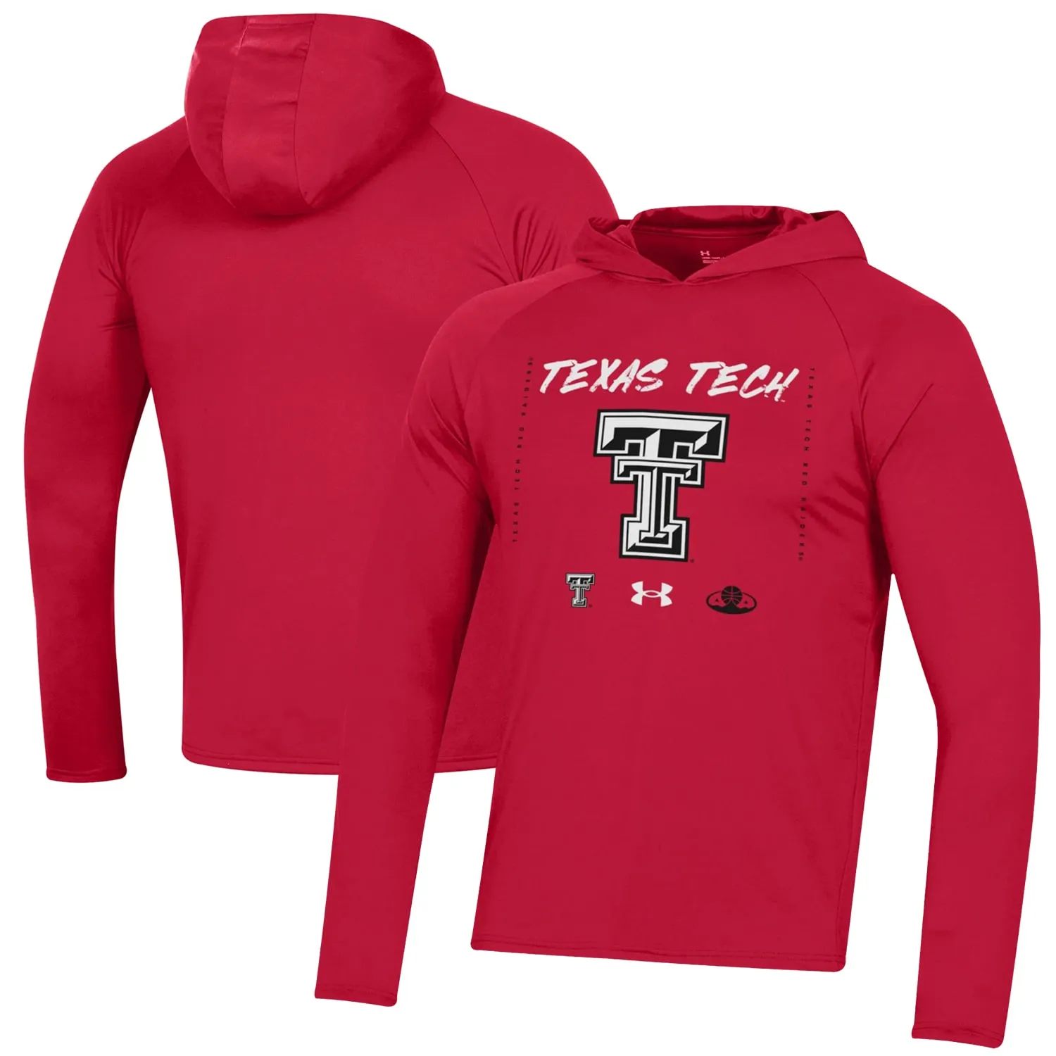 Under Armour  Texas Tech Red Raiders Red 2023 On Court Bench Shooting Long Sleeve Hoodie T-Shirt