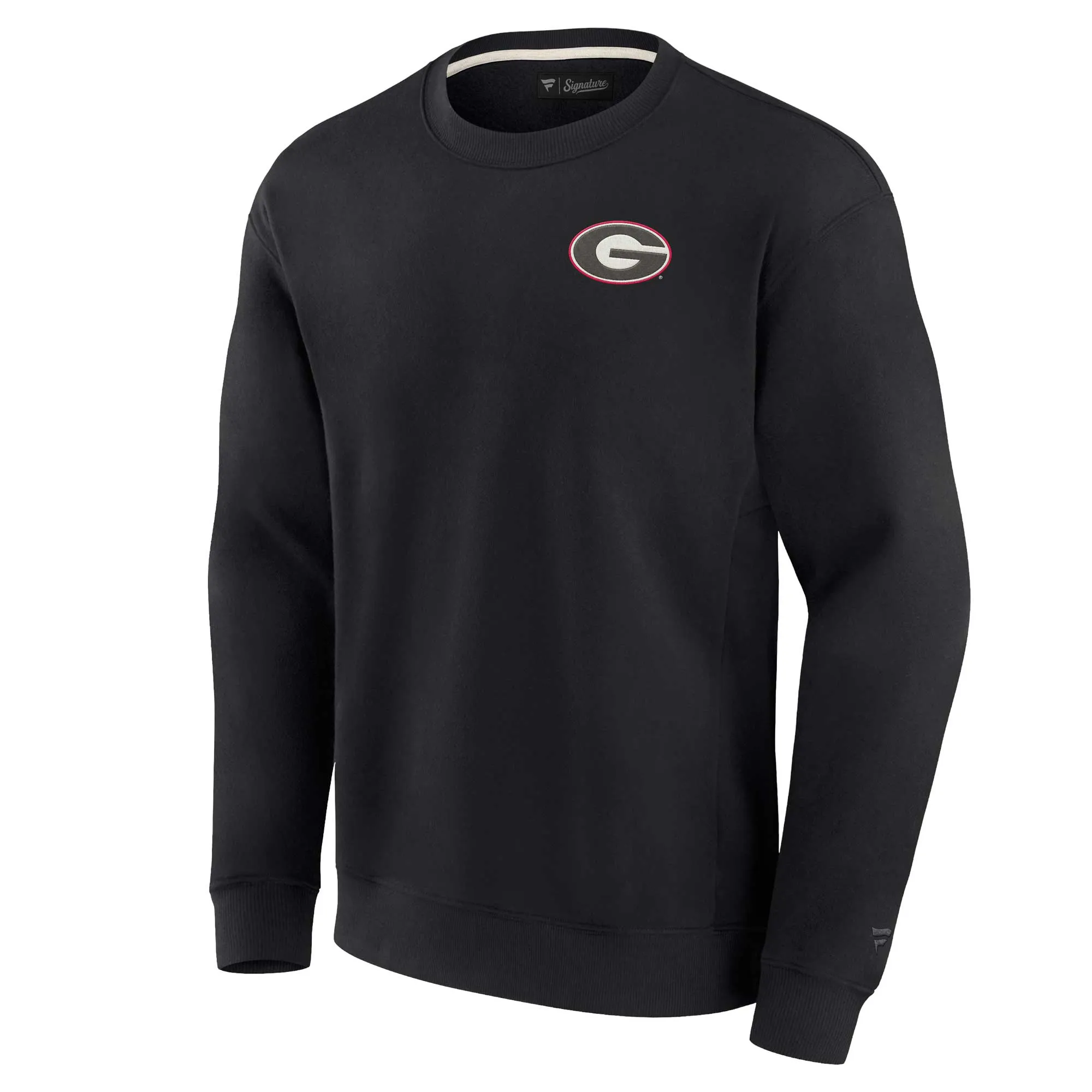 Unisex Fanatics Black Georgia Bulldogs Super Soft Pullover Crew Sweatshirt