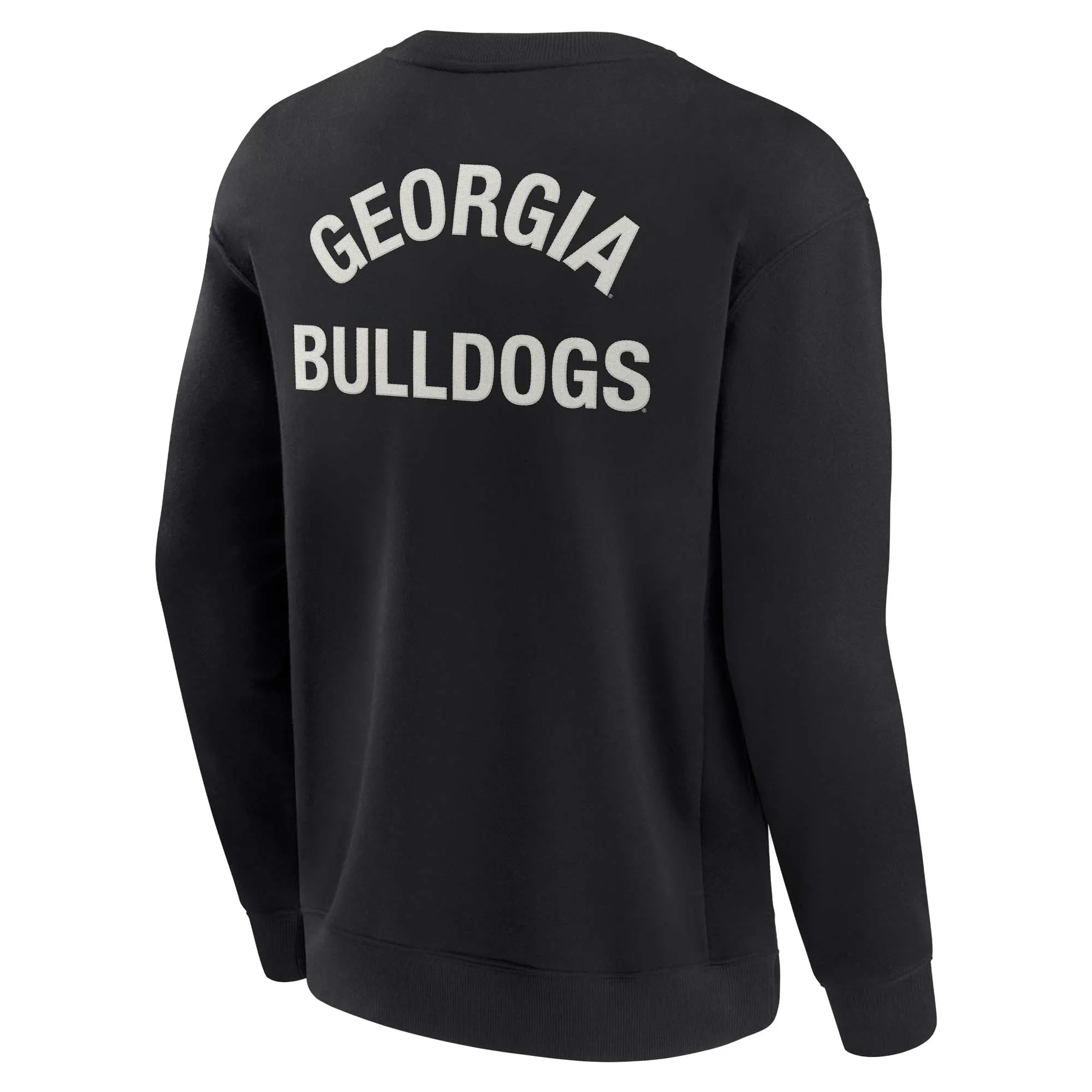 Unisex Fanatics Black Georgia Bulldogs Super Soft Pullover Crew Sweatshirt