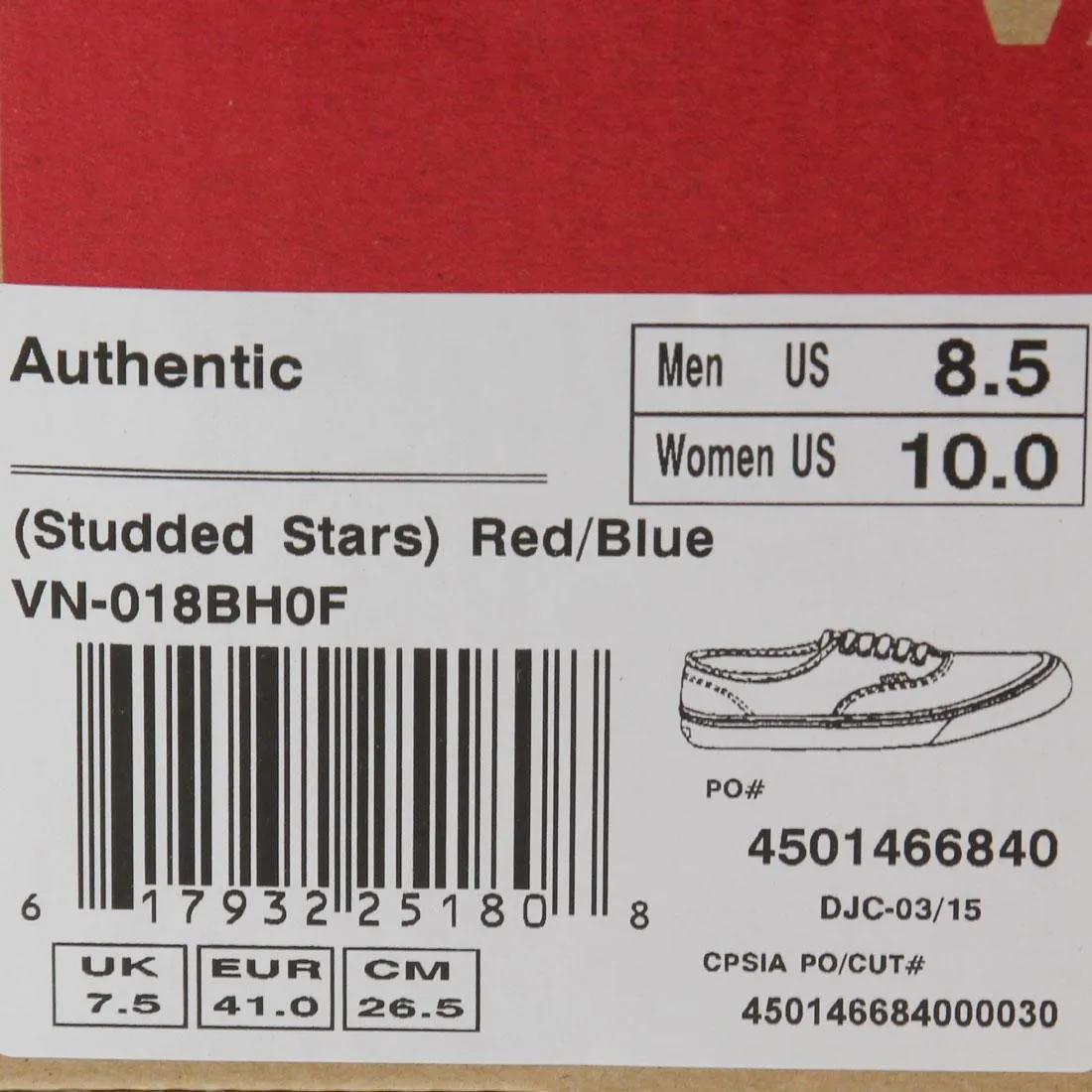 Vans Men Authentic - Studded Stars (red / blue)