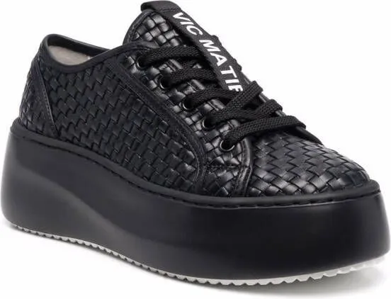 Vic Matie woven-design leather sneakers Black