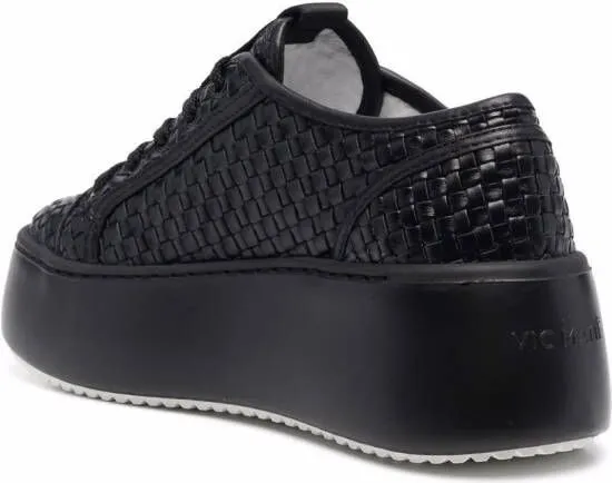 Vic Matie woven-design leather sneakers Black