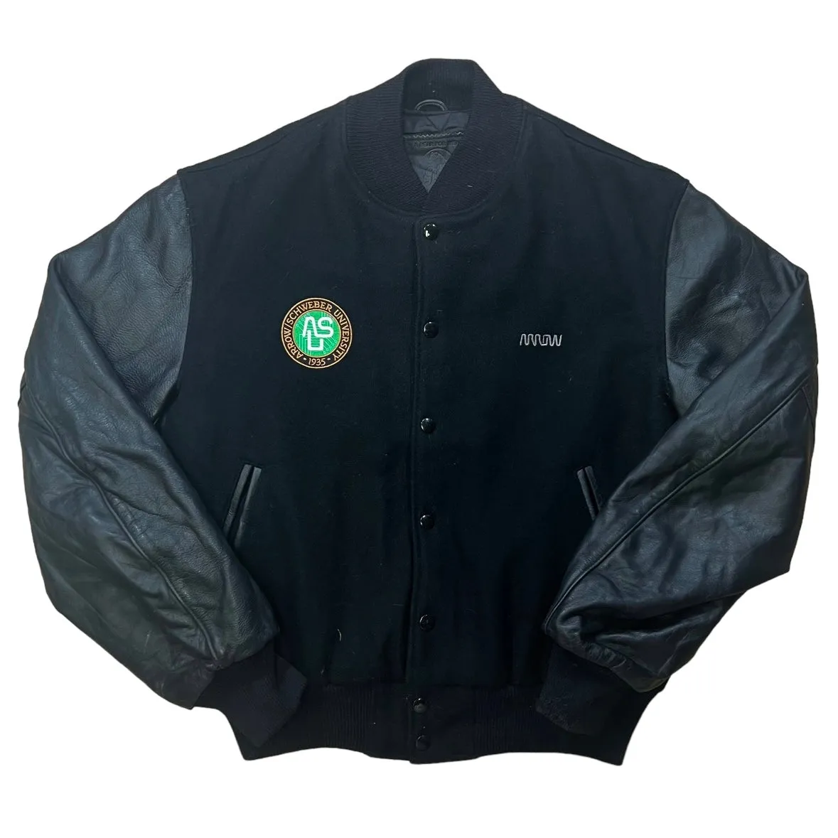 Vintage Black Schweber University Varsity Jacket