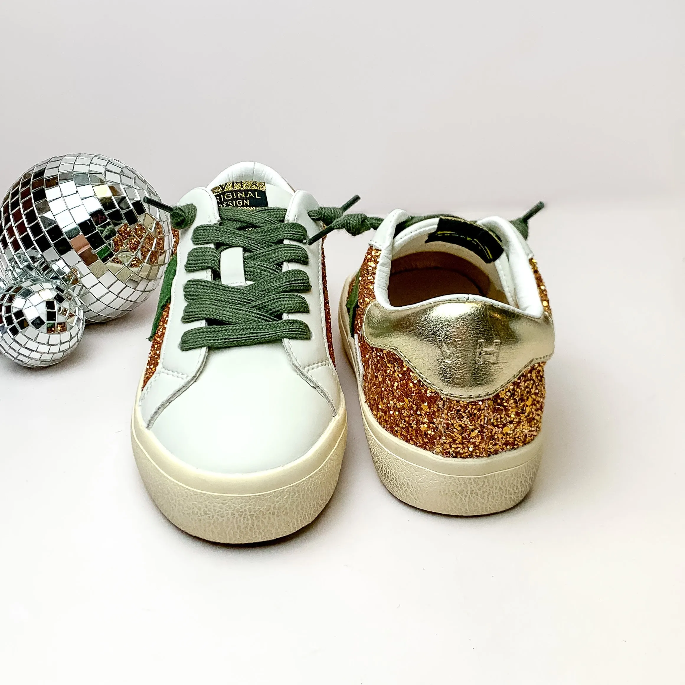 Vintage Havana | Flair 9 Sneakers in Gold Glitter Multi