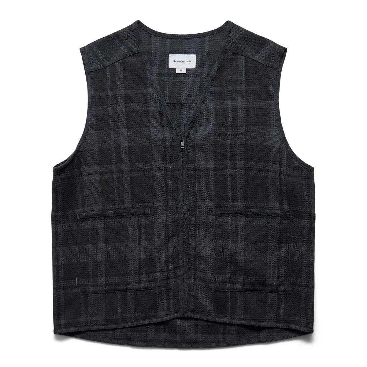 WAFFLE CHECK VEST BLACK | Bodega