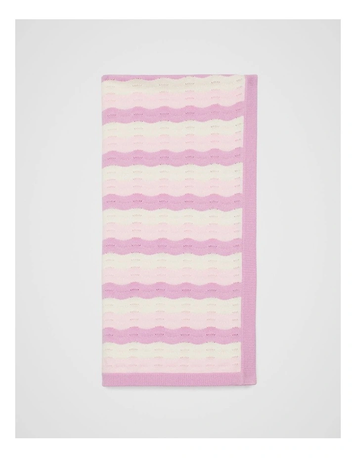 Wavy Knit Blanket in Orchid Bloom