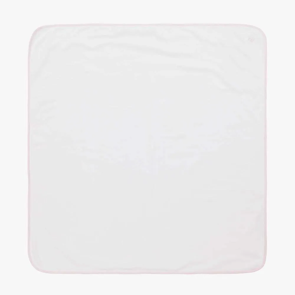 White & Pink Cotton Blanket (73cm)