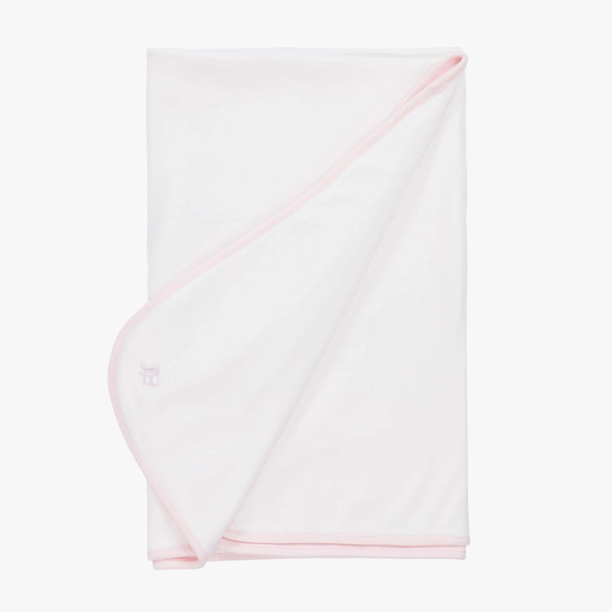 White & Pink Cotton Blanket (73cm)