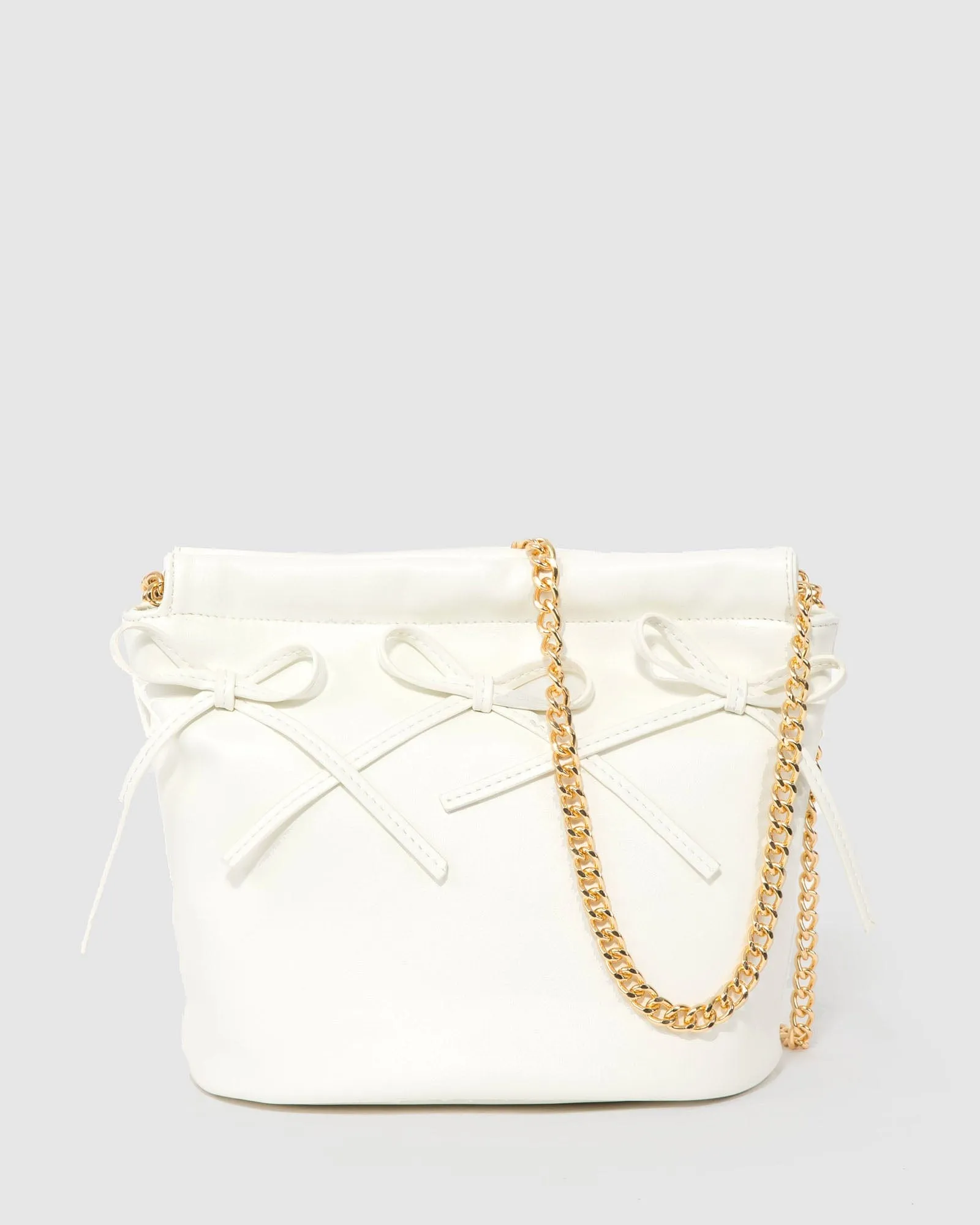 White Chloe Bow Shoulder Bag