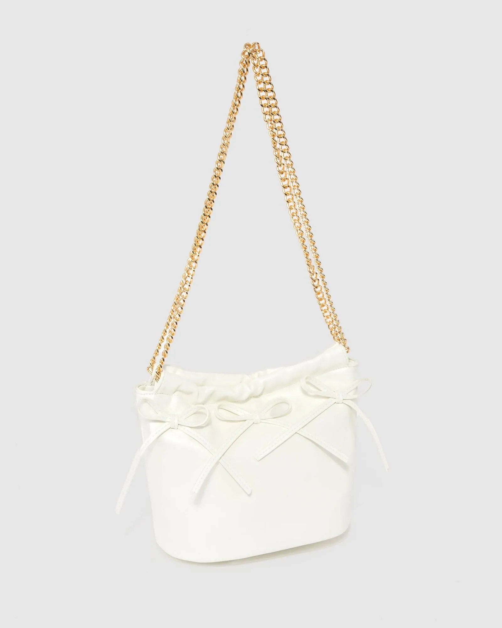 White Chloe Bow Shoulder Bag