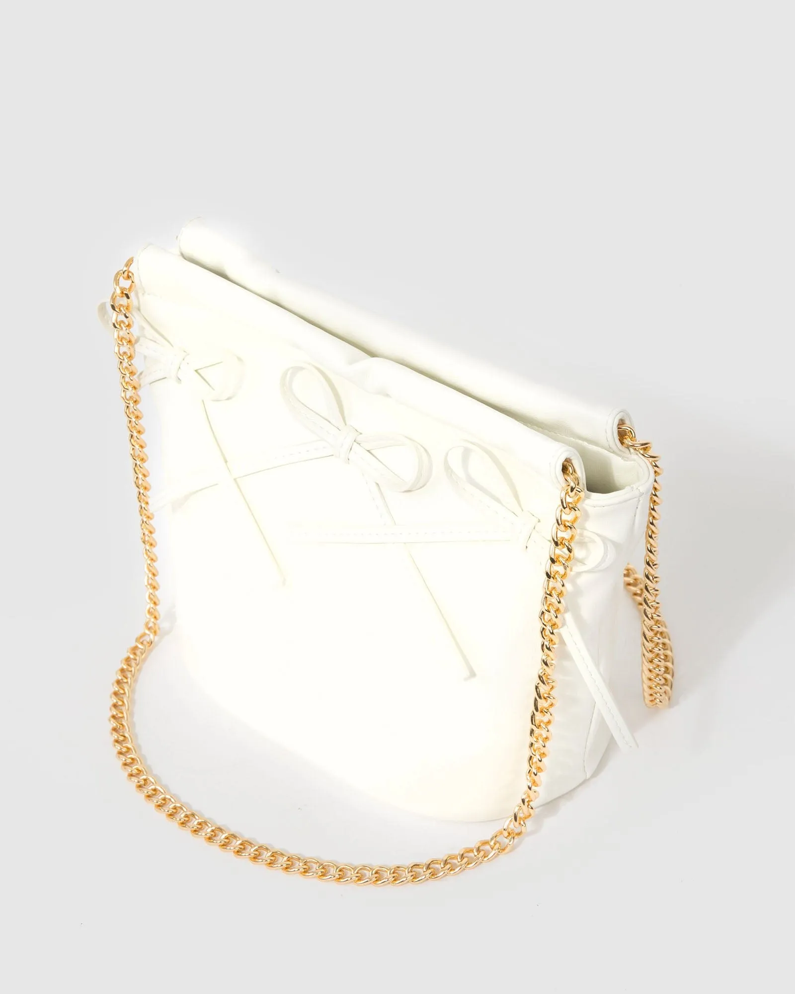 White Chloe Bow Shoulder Bag