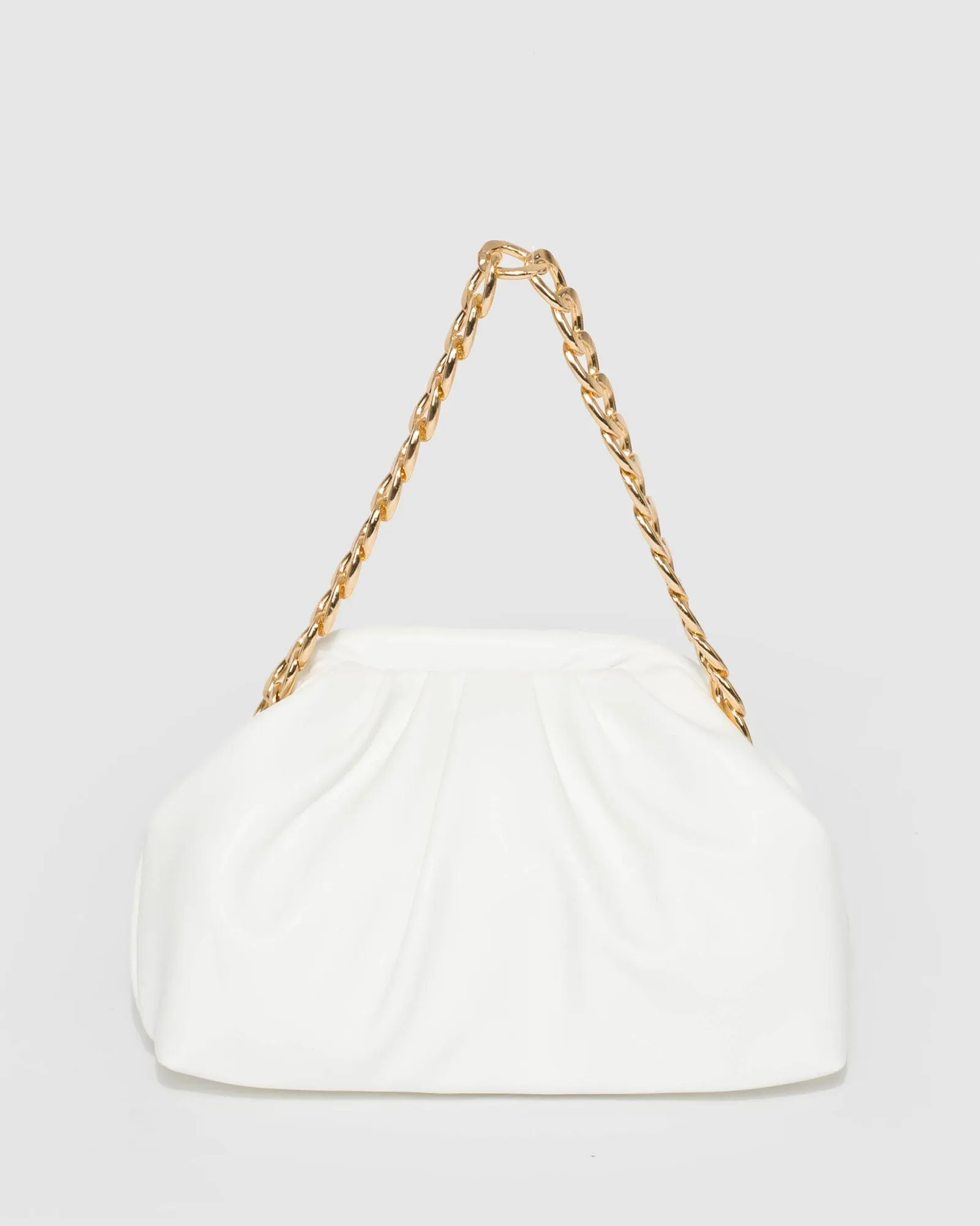 White Claire Weave Shoulder Bag