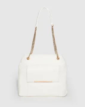 White Eliza Pocket Shoulder Bag