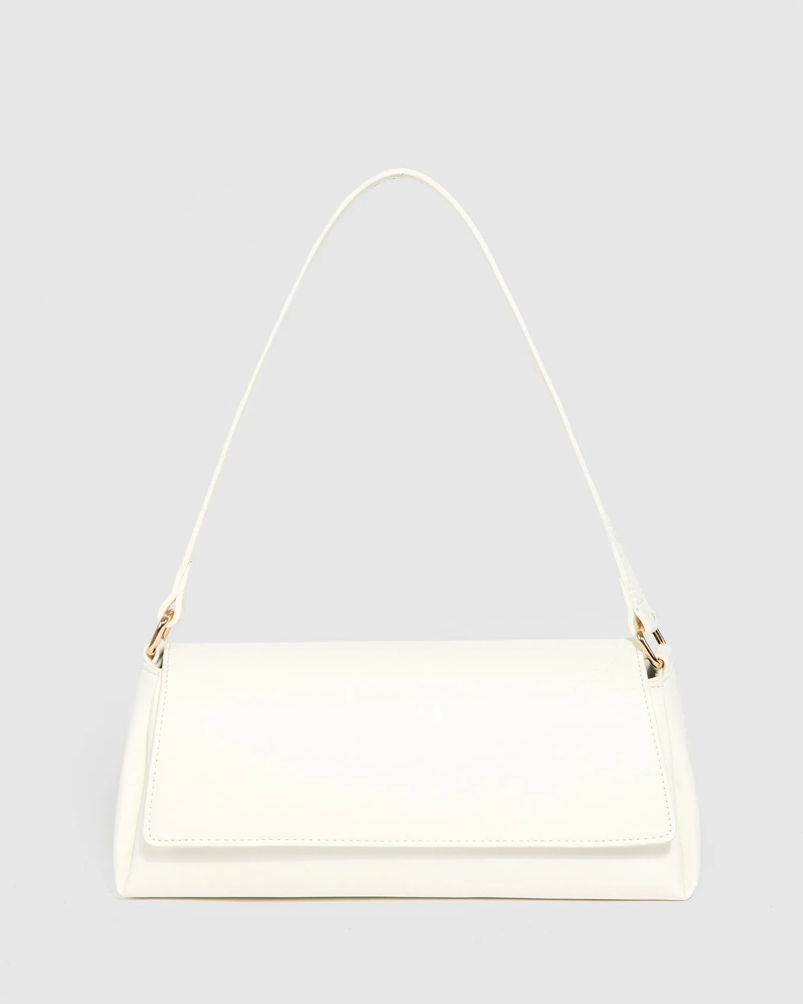 White Keely Flap Shoulder Bag