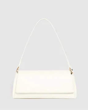 White Keely Flap Shoulder Bag