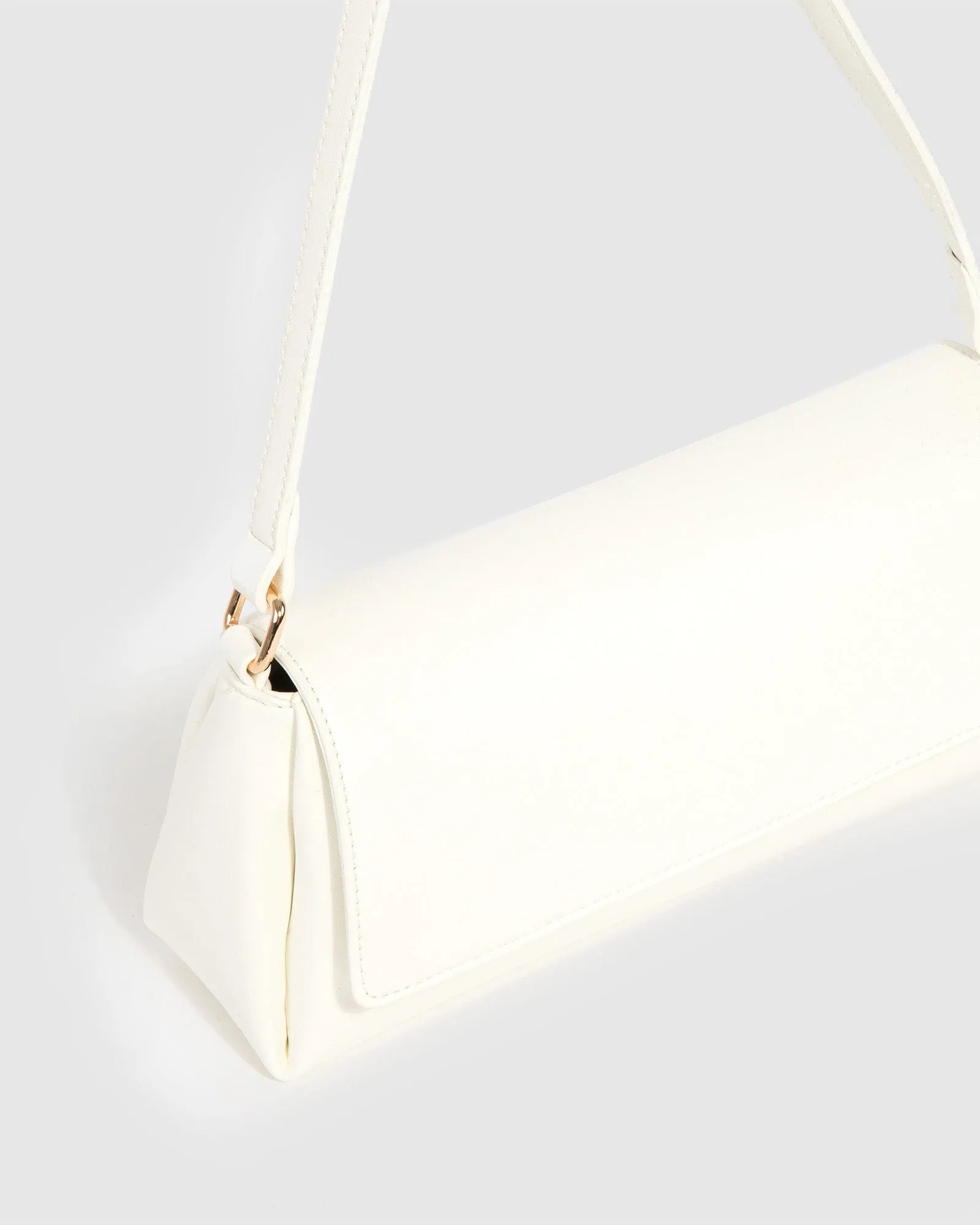 White Keely Flap Shoulder Bag