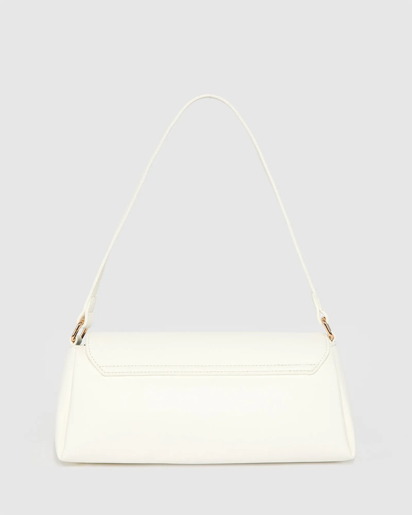 White Keely Flap Shoulder Bag