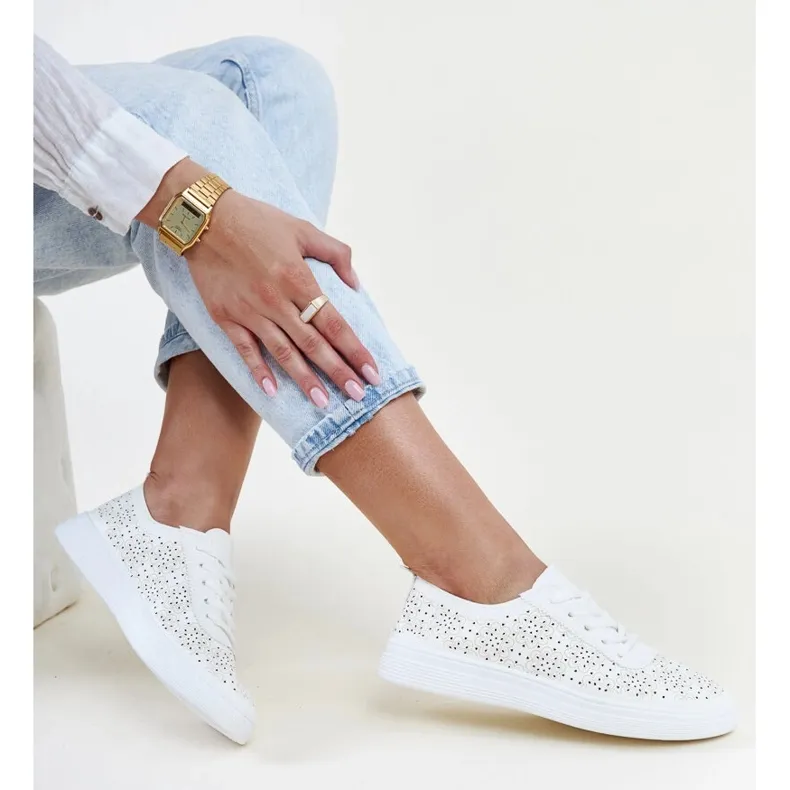 White Whitley eco leather sneakers