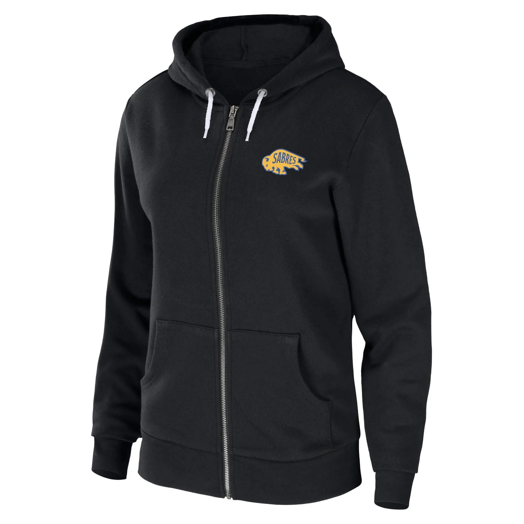 Women's Buffalo Sabres WEAR by Erin Andrews Black Sponge Fleece Full-Zip Hoodie